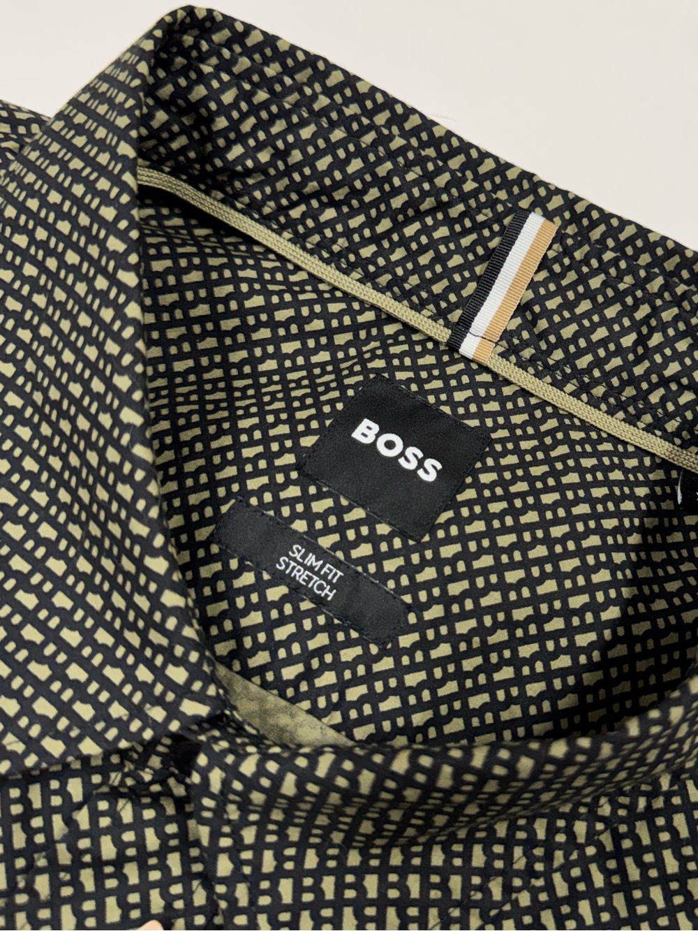 NEW BOSS MEN'S XL ROAN SLIM FIT STRETCH LONG SLEEVE BUTTON UP SHIRT GREEN $198 - Picture 3 of 12